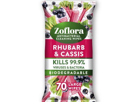 Zoflora Rhubarb & Cassis Multi-Surface Cleaning Wipes (70 Pack) For Discount