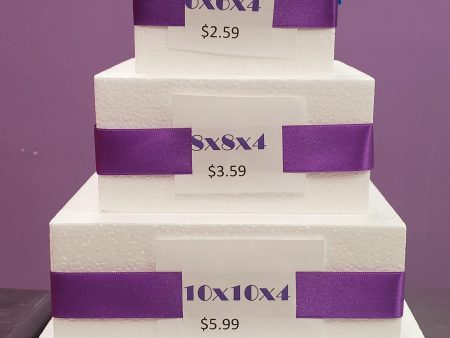 4  Tall Square Styrofoam Cake Dummy For Sale