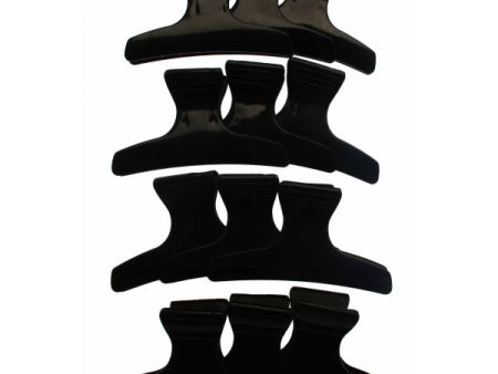 Santorini Butterfly Clips Black 12 pack Online Hot Sale