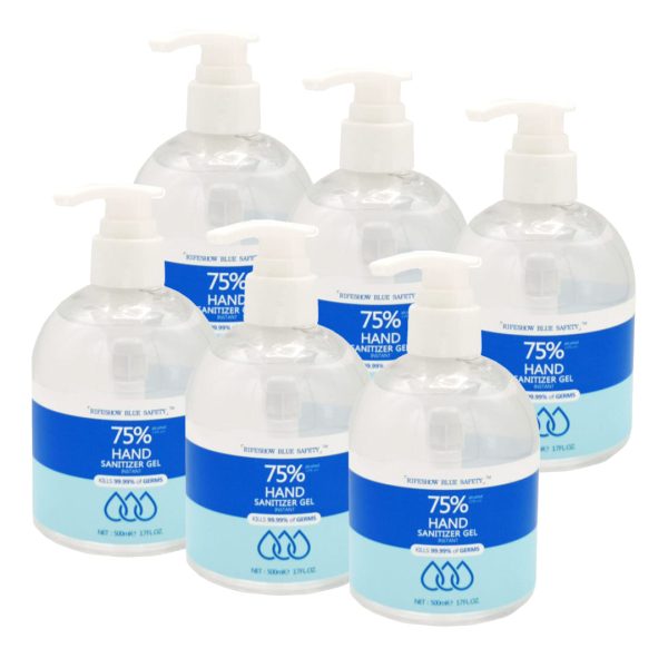 6 x Rifeshow Blue Safety 75% Alcohol Instant Hand Sanitizer Gel 500ml Fashion