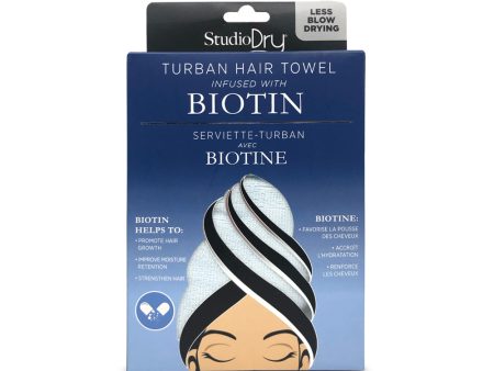 Studio Dry Biotin Infused Turban Hair Towel For Sale