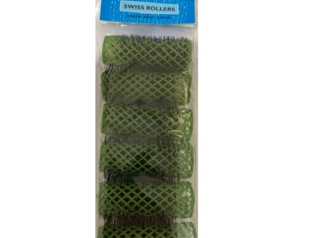 Santorini Swiss Brush Rollers Green 25mm 6pk Hot on Sale