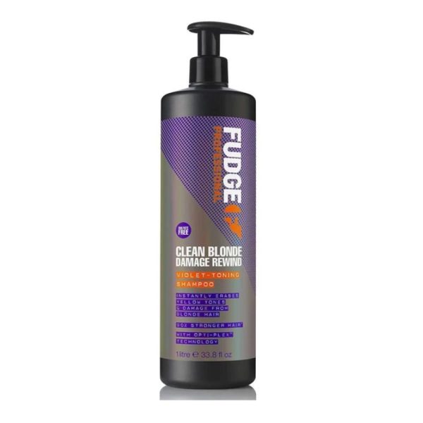 Fudge Clean Blonde Damage Rewind Violet Toning Shampoo 1 Litre on Sale