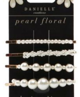 Danielle Creations Pearl Floral Hair Clips 4 Piece Sale