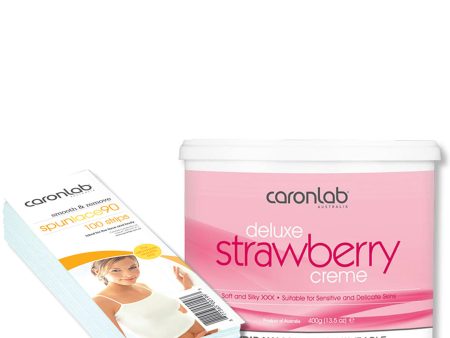 Caronlab Strawberry Strip Wax & Spun Lace Pack Cheap