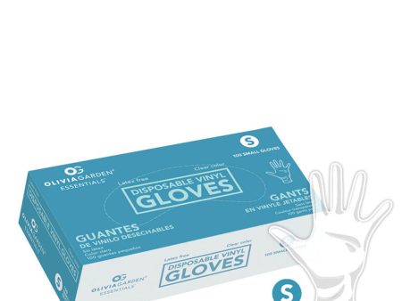 Olivia Garden Clear Vinyl Gloves Small 100 Pack For Sale