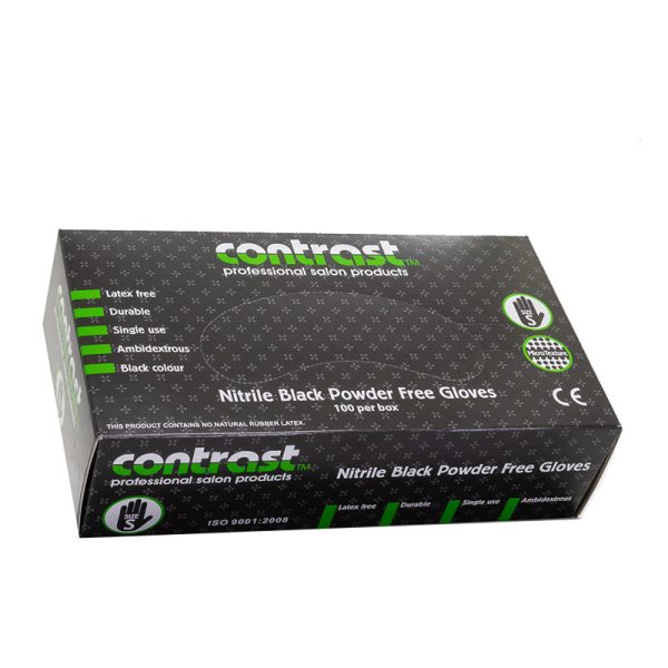 Contrast Nitrile Black Powder Free Gloves Small 100pk Online now