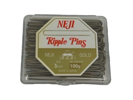 555 NEJI Ripple Pins 3  (72mm) 100gms Gold Cheap