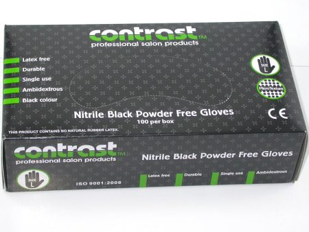 Contrast Nitrile Black Powder Free Gloves Large 100pk Online